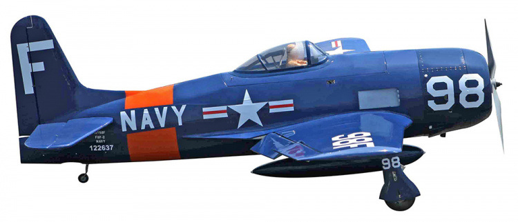 Seagull Grumman F8F Bearcat Navy 33cc Bensin ARF
