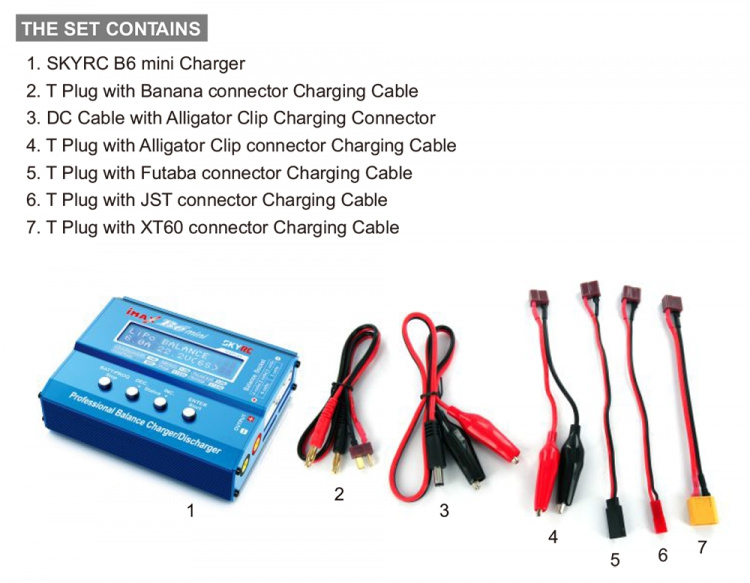 SkyRC B6 Miniladdare 60W 6A 1-6S 12VDC