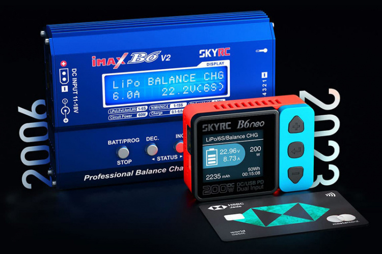 SkyRC B6neo DC Laddare Input 10-28volt, 12A Svart/Grå