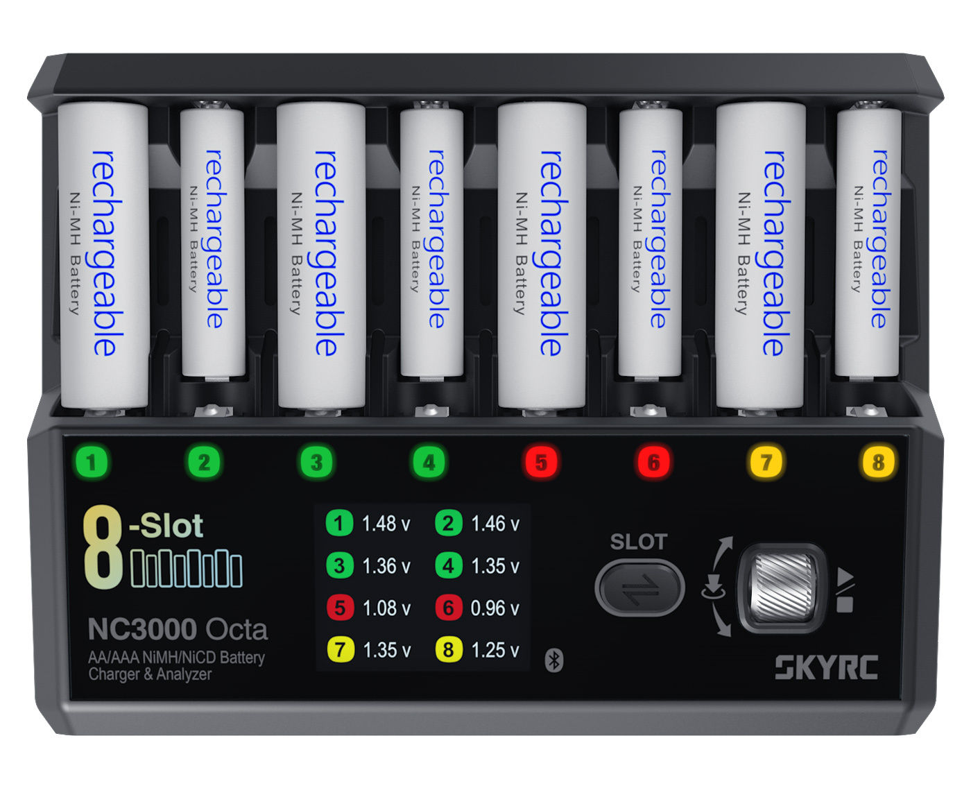 SkyRC NC3000 Octa Laddare NiMH/NiCd AA/AAA 0.2-3A PD 65W