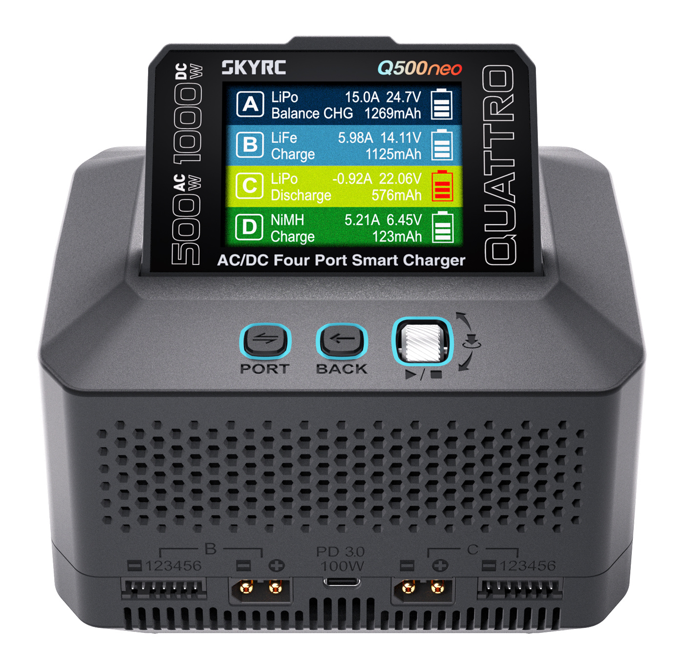 SkyRC Q500neo Quattro Laddare 1-6S 1000W AC&DC