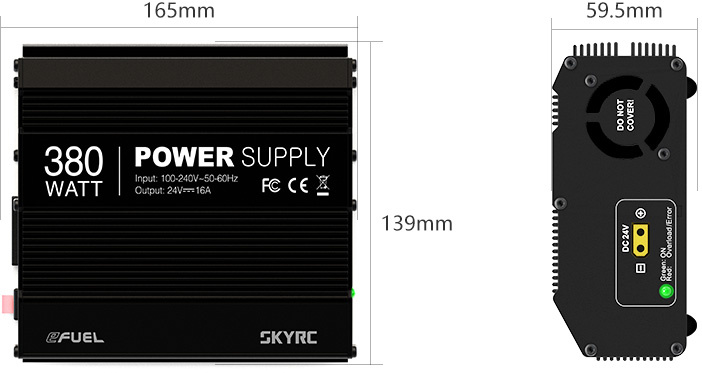 SKY RC Nätaggregat 16A/380W 24VDC 100-240V