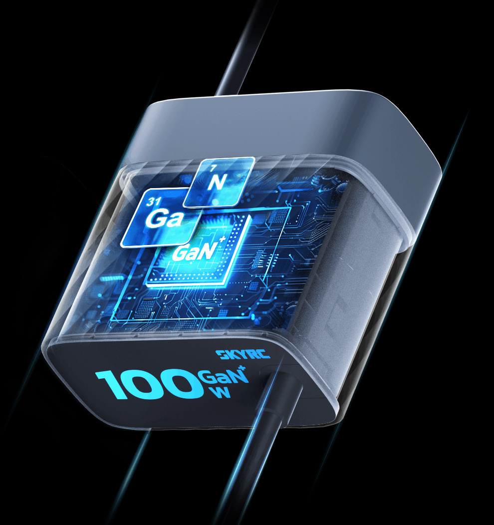 SkyRC PDC100W GaN 5-20V USB-C PD Power Adapter/Laddare