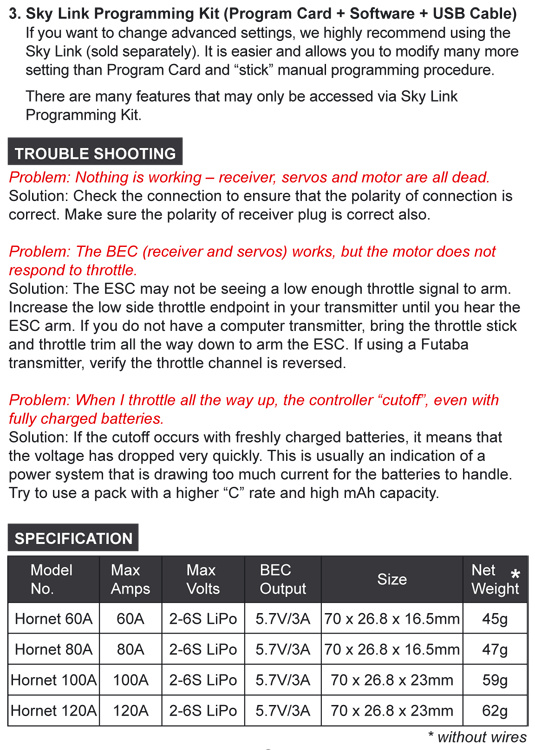 Hornet 80A ESC Flyg & Heli Brushless*