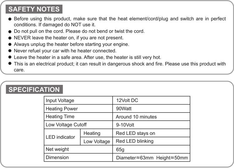 Motorvärmare Engine Heater SkyRC