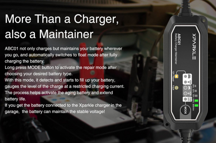 Xparkle ABC01 Automatisk 12V Batteriladdare (240VAC)