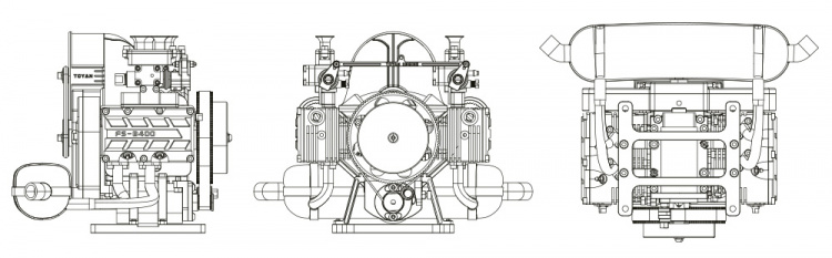 Toyan FS-B400 4-Cyl Boxer Metanolmotor 4-Takt Byggsats
