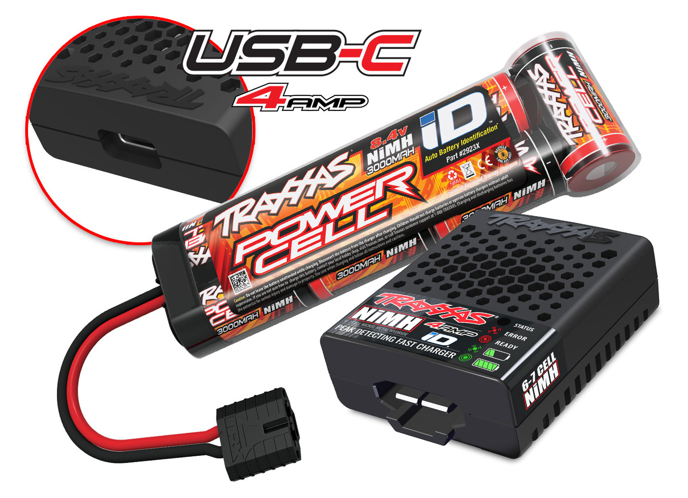 Traxxas Bandit 2WD 1/10 RTR EHD Red-X USB-C Laddare/ 7 cell NiMH 3000mAh