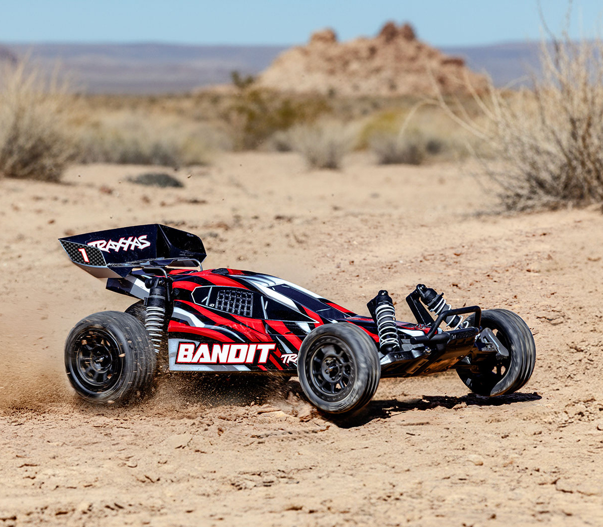Traxxas Bandit 2WD 1/10 RTR EHD Red-X USB-C Laddare/ 7 cell NiMH 3000mAh