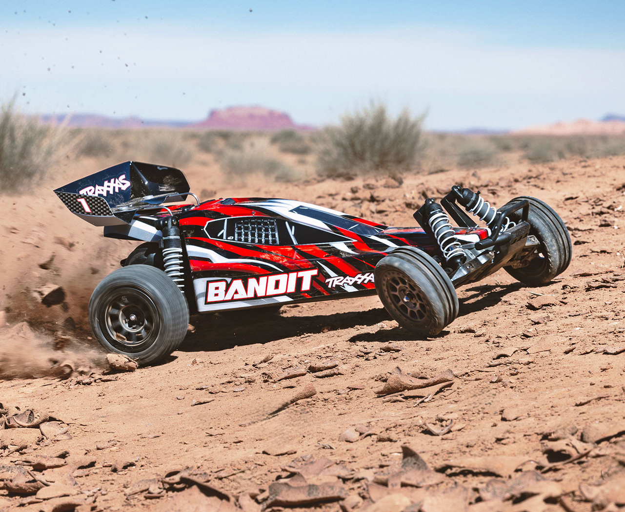 Traxxas Bandit 2WD 1/10 RTR EHD Red-X USB-C Laddare/ 7 cell NiMH 3000mAh