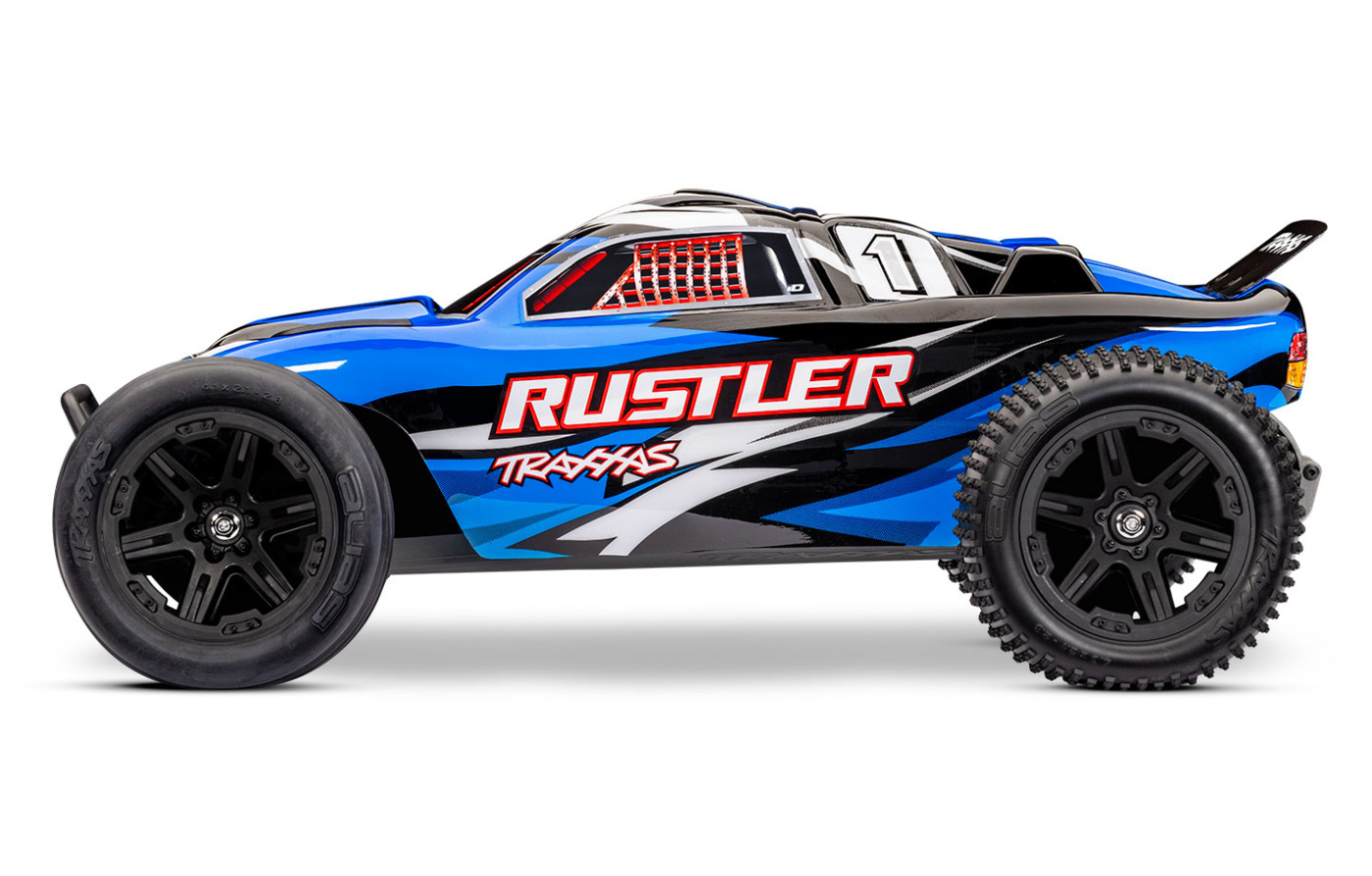 Traxxas Rustler 2WD 1/10 RTR TQ EHD Blå-X - Batteri/USB-C Laddare