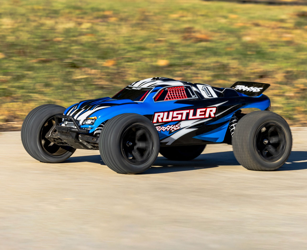 Traxxas Rustler 2WD 1/10 RTR TQ EHD Blå-X - Batteri/USB-C Laddare