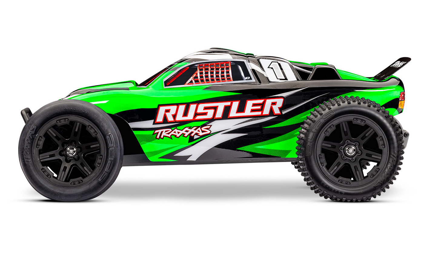 Traxxas Rustler 2WD 1/10 EHD Grön-X - Batteri/USB-C Laddare