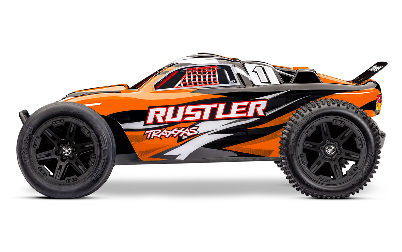 Traxxas Rustler 2WD 1/10 EHD Orange-X - Batteri/USB-C Laddare