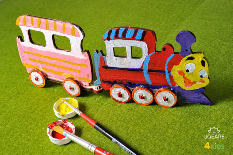 Ugears Lok med Vagn (för barn)