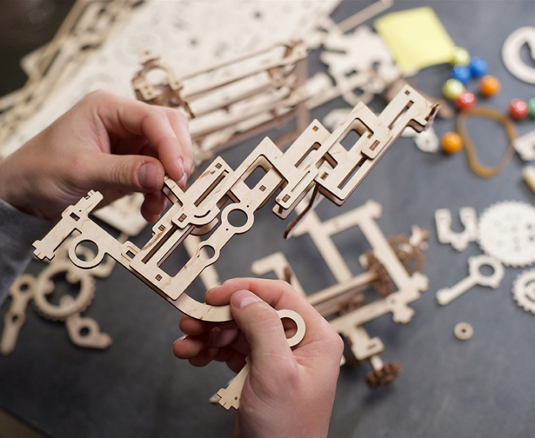 Ugears Marble Run Tiered Hoist