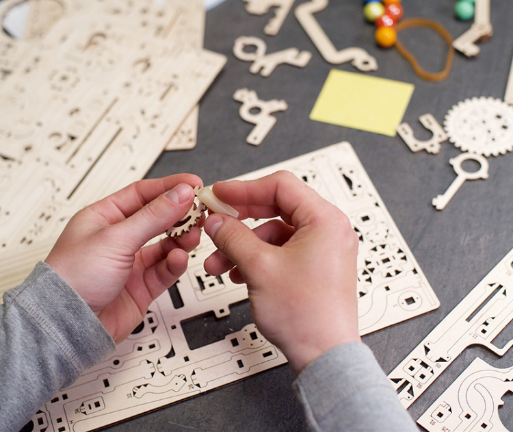 Ugears Marble Run Tiered Hoist