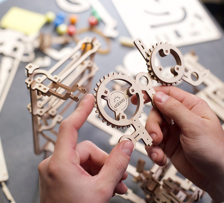 Ugears Marble Run Tiered Hoist