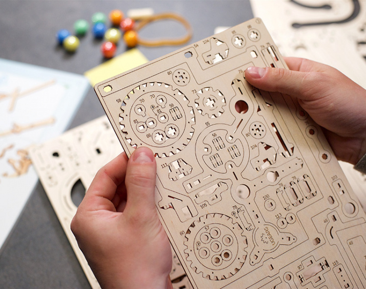 Ugears Marble Run Tiered Hoist