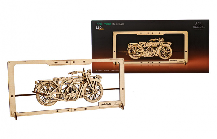 Ugears Indie Moto 2.5D Pussel