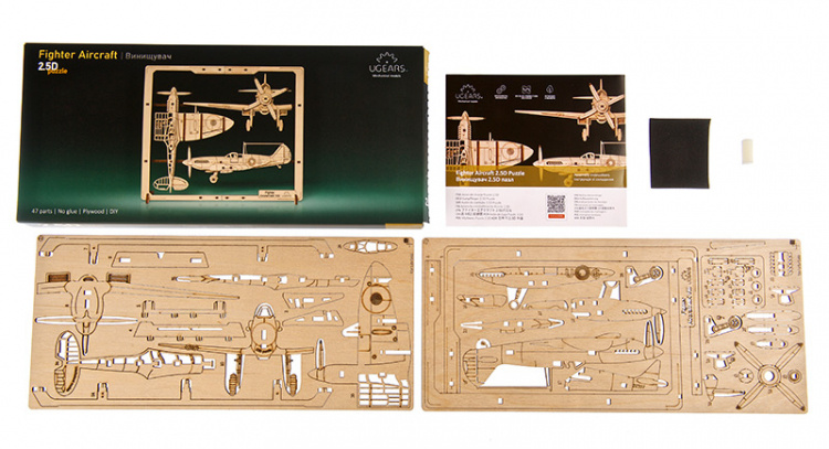 Ugears Fighter Aircraft 2.5D Pussel