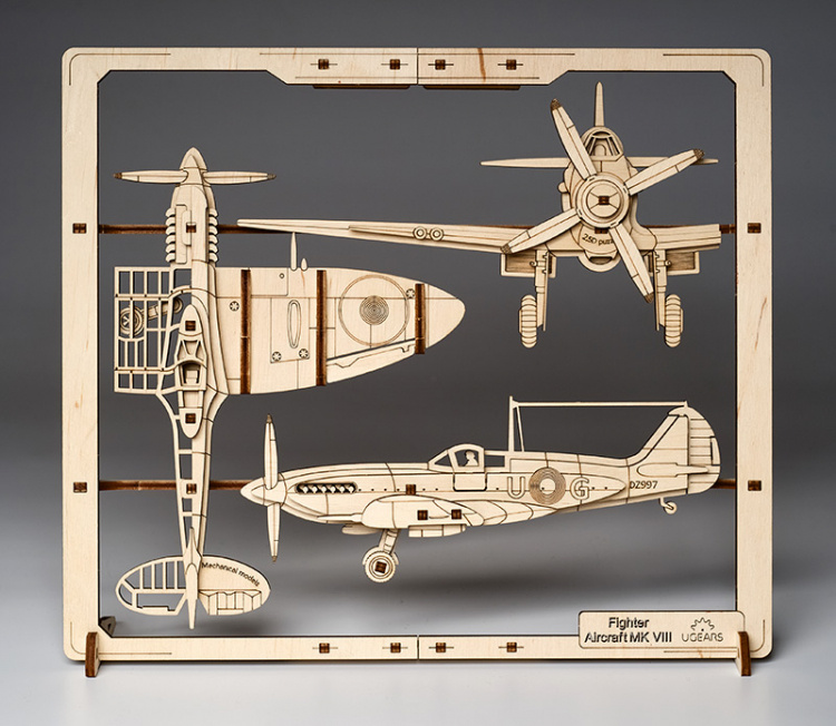Ugears Fighter Aircraft 2.5D Pussel