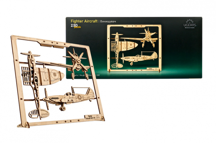 Ugears Fighter Aircraft 2.5D Pussel