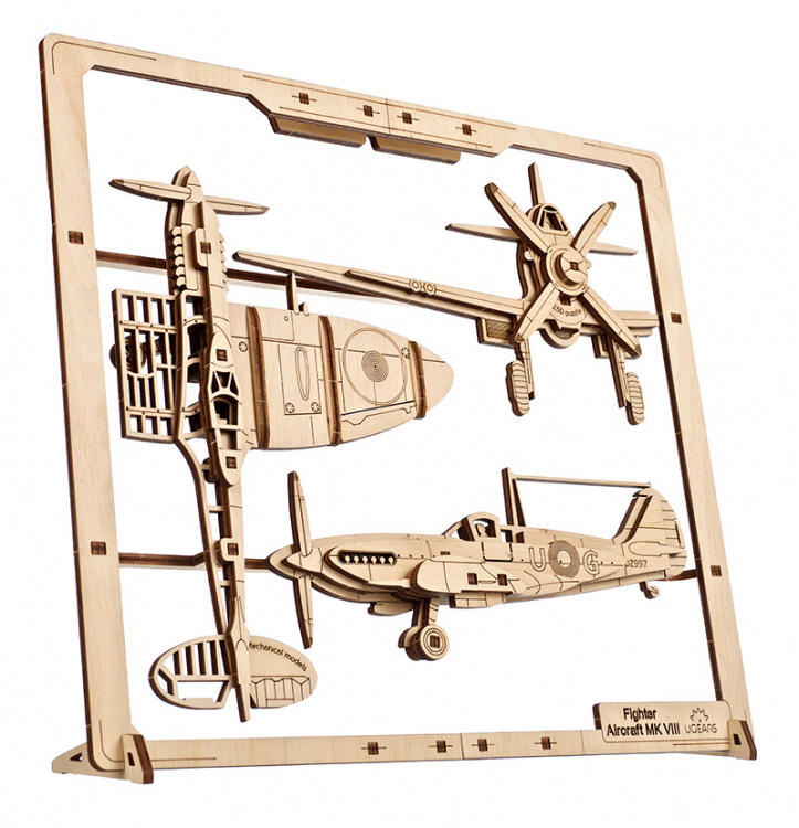 Ugears Fighter Aircraft 2.5D Pussel