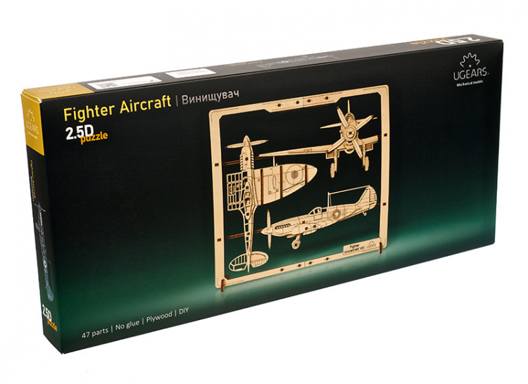Ugears Fighter Aircraft 2.5D Pussel