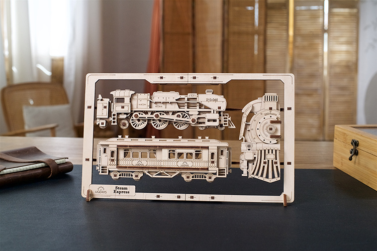 Ugears Steam Express 2.5D Puzzle