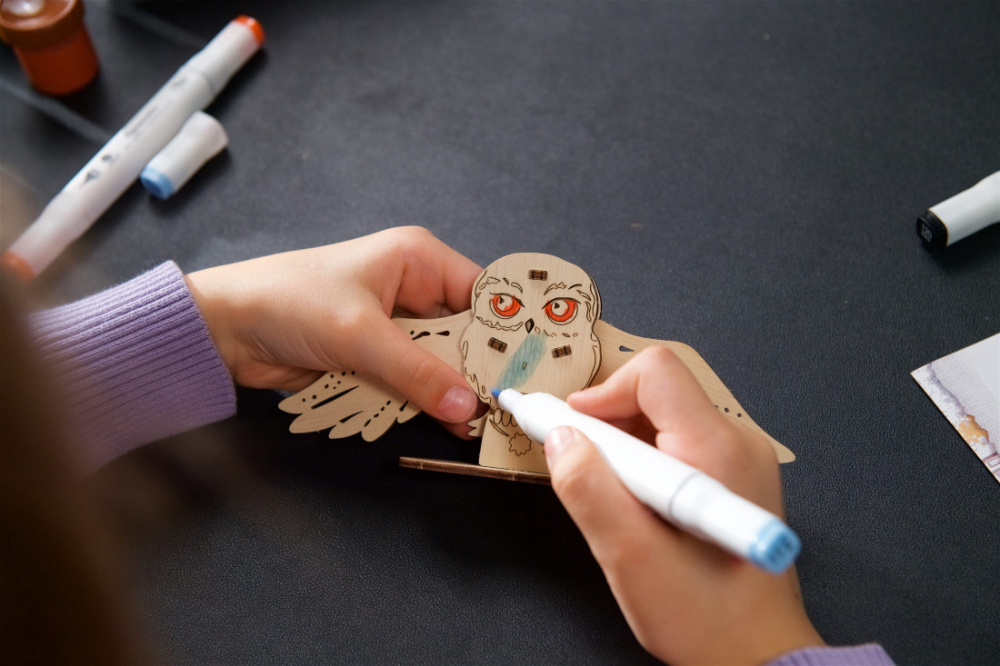 Ugears Coloring Hedwig Owl (för barn)