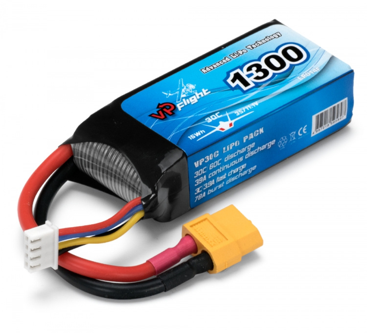 Li-Po Batteri 3S 11,1V 1300mAh 30C XT60-Kontakt