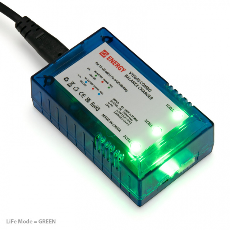 Vapex Laddare Li-Po/Li-Fe 1-3S 600mA