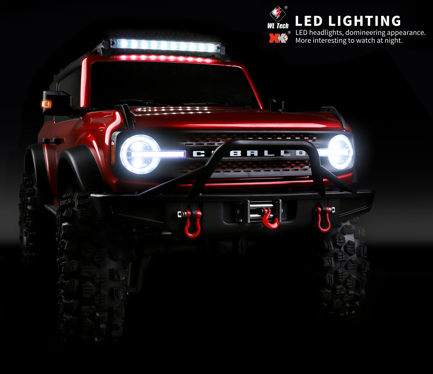 WL 104020 4WD Crawler Truck m. Vinsch 1/10 RTR Röd