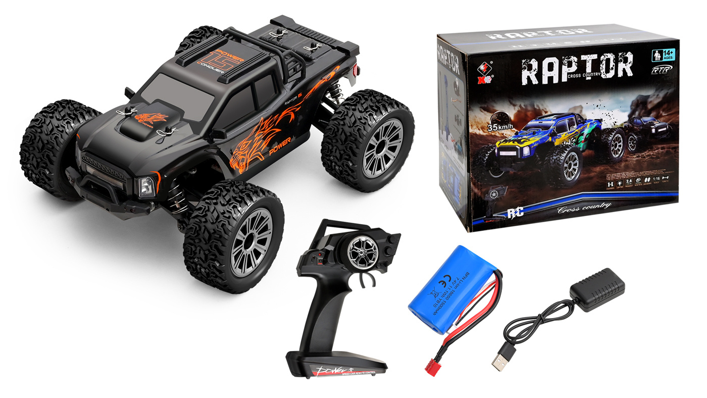 WL 164018 4WD Monstertruck 1/16 RTR Svart