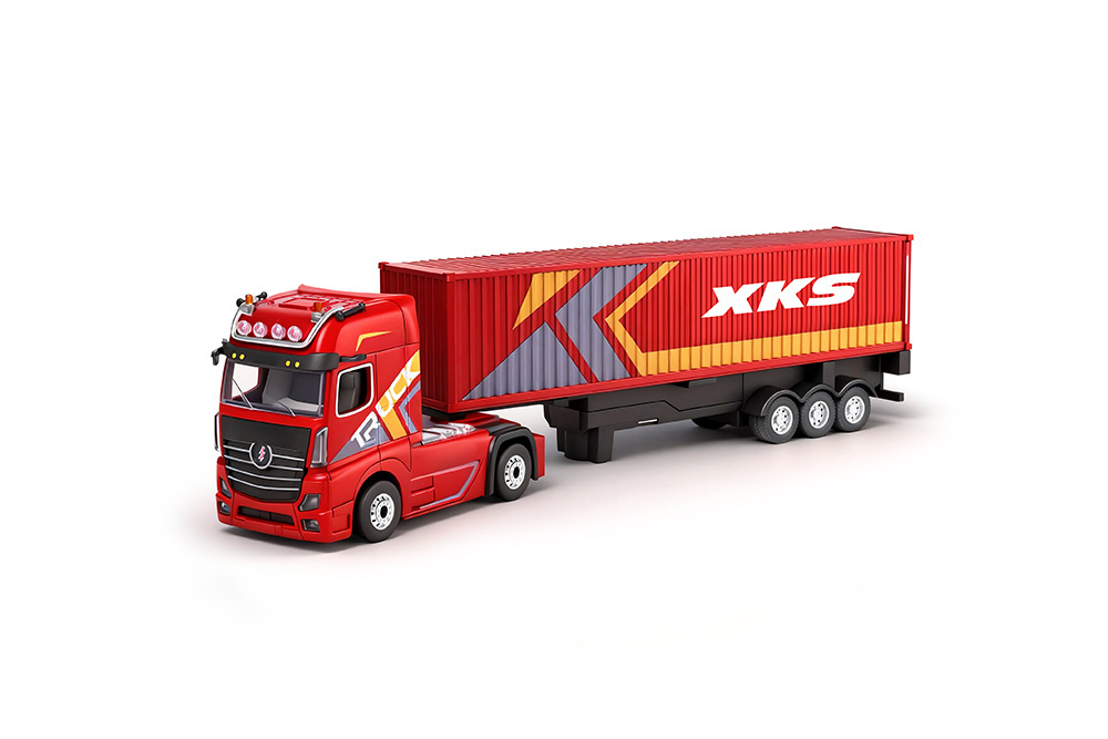 WL Lastbil med Trailer 1/64 RTR Röd