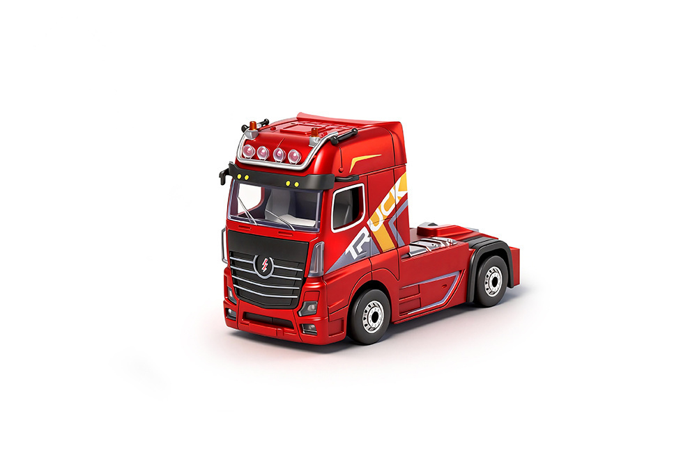 WL Lastbil med Trailer 1/64 RTR Röd