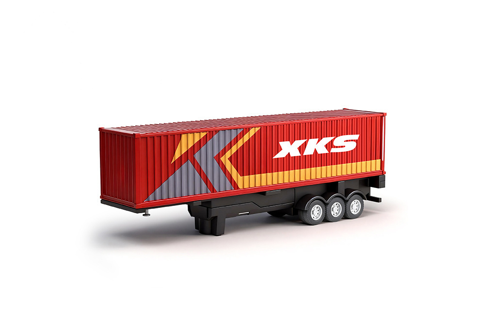 WL Lastbil med Trailer 1/64 RTR Röd