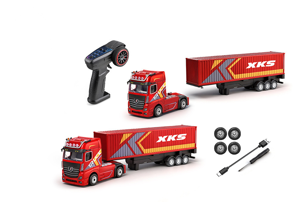 WL Lastbil med Trailer 1/64 RTR Röd