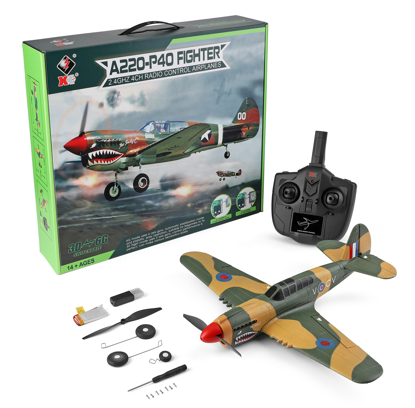 WL A220 P40 Fighter 384mm RTF