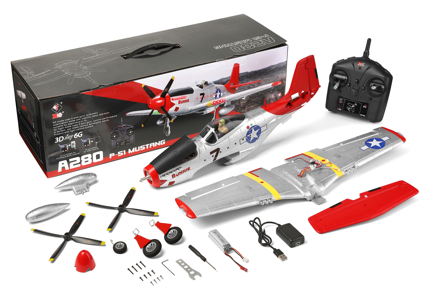 WL A280 P51 Mustang Warbird 560mm RTF