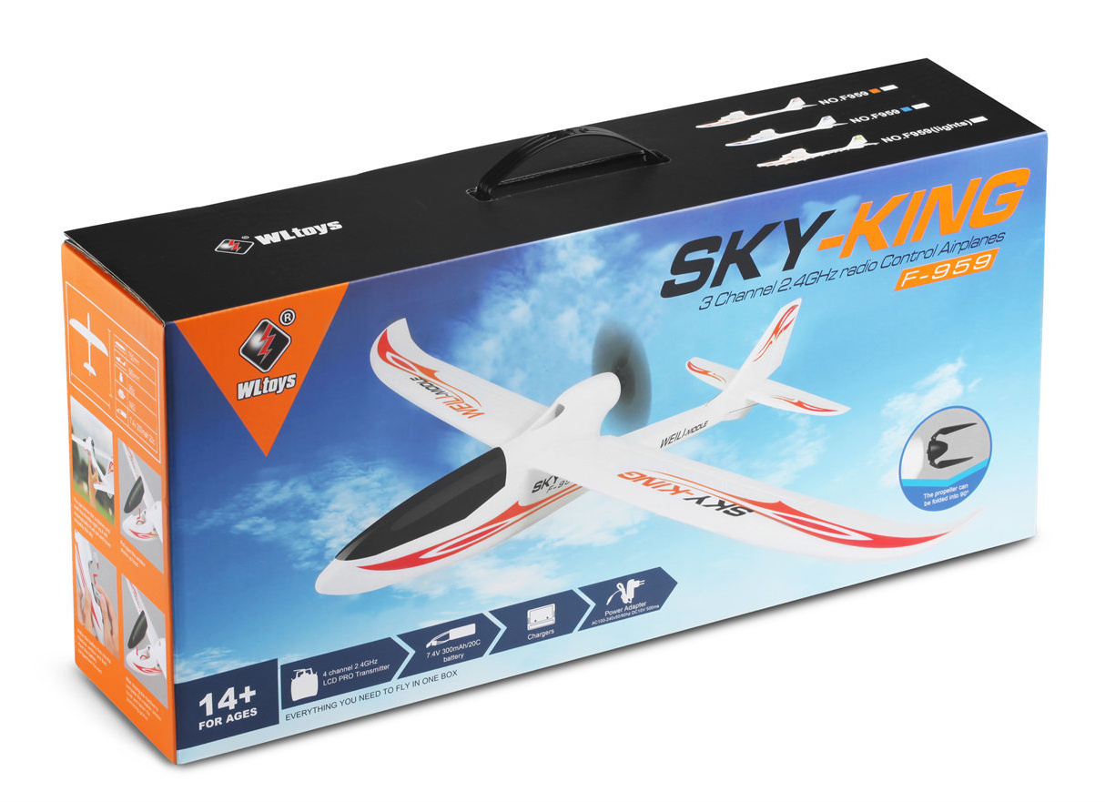 WL F959S Segelflyg 750mm RTF Röd